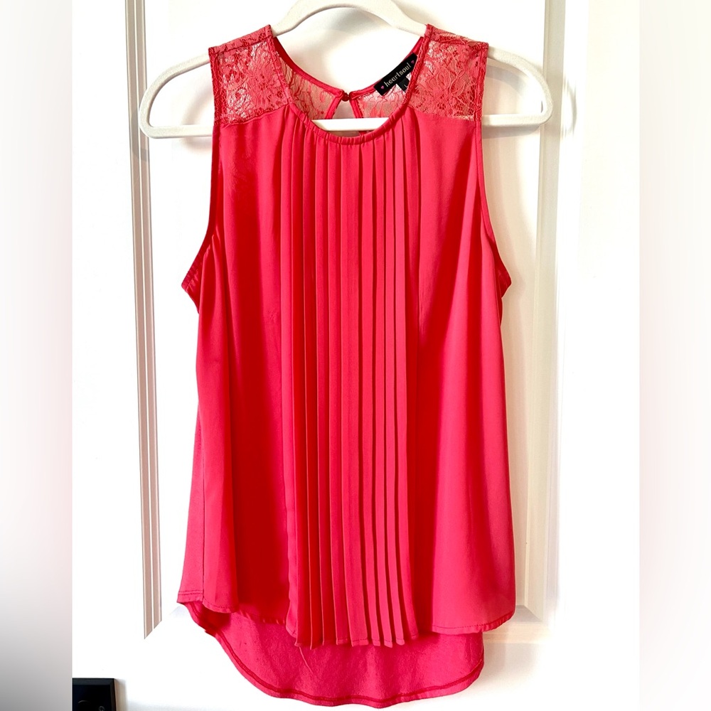 HeartSoul Coral Pleated Blouse